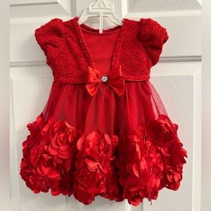 Nannette Baby Girl Red Christmas Dress, Size 12 Months